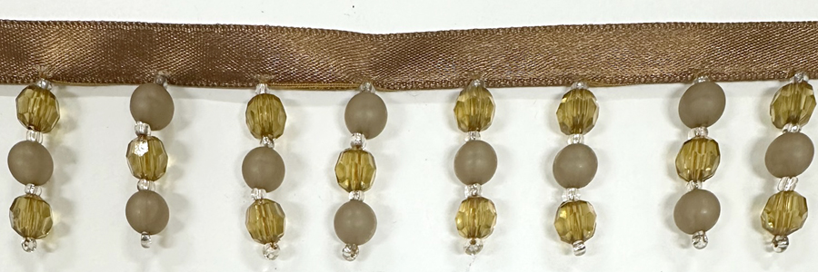 <font color="red">IN STOCK</font><br>1+5/8" Plastic Beaded Fringe-Brown/Mocha/Chocolate