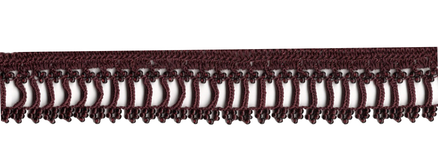 <font color="red">IN STOCK</font><br>7/8" Cotton Beaded Crochet Trim-Burgundy