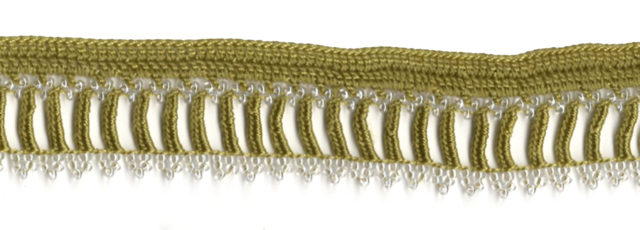 <font color="red">IN STOCK</font><br>7/8" Cotton Beaded Crochet Trim-Chartruse