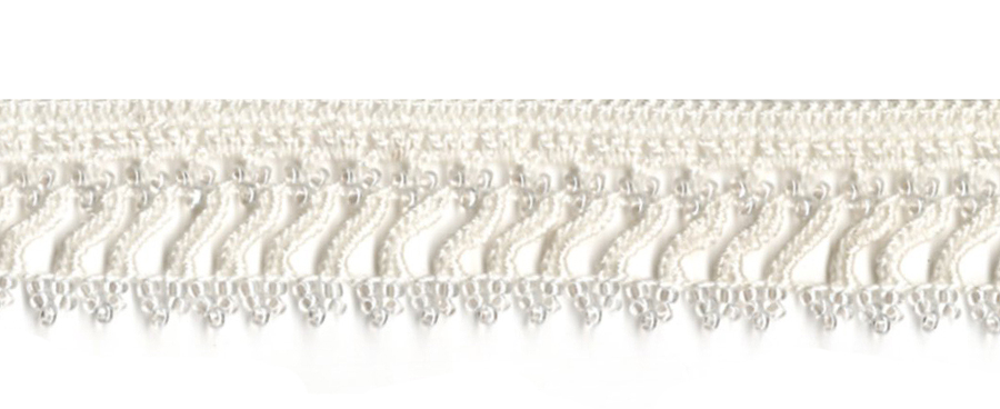 <font color="red">IN STOCK</font><br>7/8" Cotton Beaded Crochet Trim-White