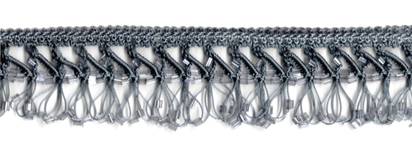 <font color="red">IN STOCK</font><br>1" Cotton Beaded Crochet Trim-Pewter