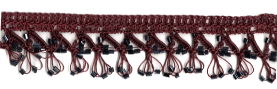 <font color="red">IN STOCK</font><br>1" Cotton Beaded Crochet Trim-Purple