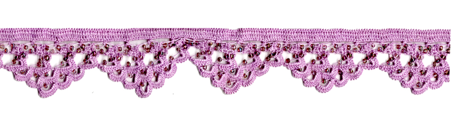 <font color="red">IN STOCK</font><br>2" Cotton Beaded Crochet Trim-Lilac