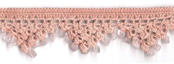 <font color="red">IN STOCK</font><br>1+1/2" Cotton Beaded Crochet Trim-Mocha