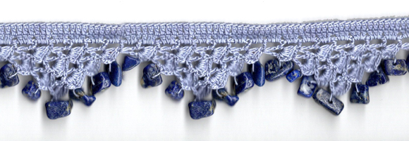 <font color="red">IN STOCK</font><br>1+1/2" Cotton Beaded Crochet Trim-Slate Blue