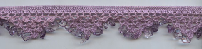 <font color="red">IN STOCK</font><br>1+1/2" Cotton Beaded Crochet Trim-Lilac