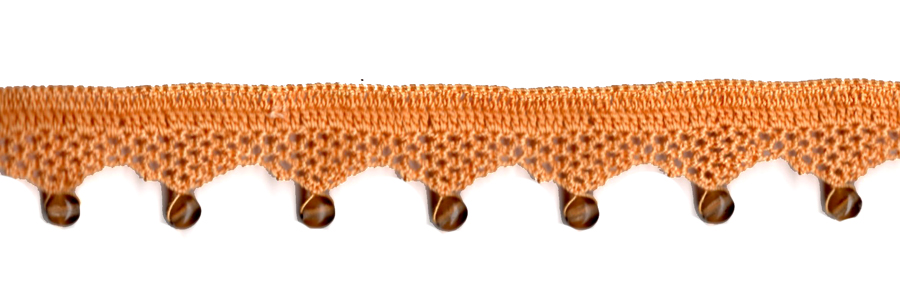 <font color="red">IN STOCK</font><br>1" Cotton Beaded Crochet Trim-Gold