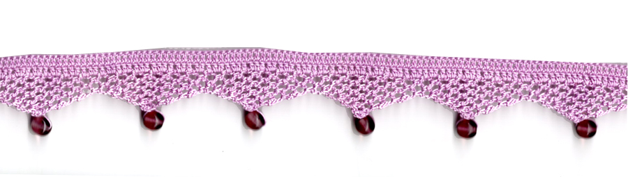 <font color="red">IN STOCK</font><br>1" Cotton Beaded Crochet Trim-Lilac