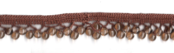 <font color="red">IN STOCK</font><br>3/4" Cotton Beaded Crochet Trim-Chocolate
