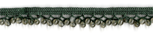 <font color="red">IN STOCK</font><br>3/4" Cotton Beaded Crochet Trim-Slate Green