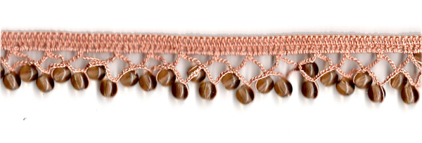 <font color="red">IN STOCK</font><br>3/4" Cotton Beaded Crochet Trim-Mocha