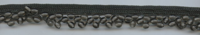<font color="red">IN STOCK</font><br>1" Cotton Beaded Crochet Trim-Slate