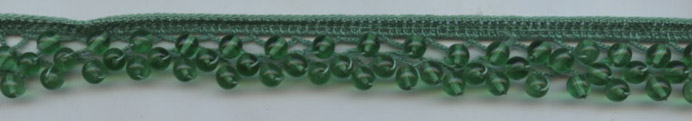 <font color="red">IN STOCK</font><br>1" Cotton Beaded Crochet Trim-Kelly Green
