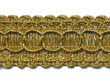 <font color="red">IN STOCK</font><br>1+1/2" Metallic Knit Loop Braid-Gold