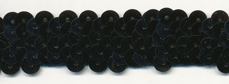 <font color="red">IN STOCK</font><br>1" (5 Row) Sequin Band-Black