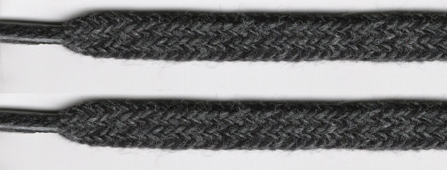 <font color="red">IN STOCK<br>MADE IN USA</font><br>50" Long x 5/16" Wide Cotton Flat Cord with Tips-Dark Heather