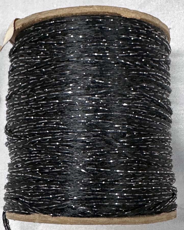 <font color="red">IN STOCK</font><br>#1 Nylon/Lame Satin Rattail Cord-Black/Silver