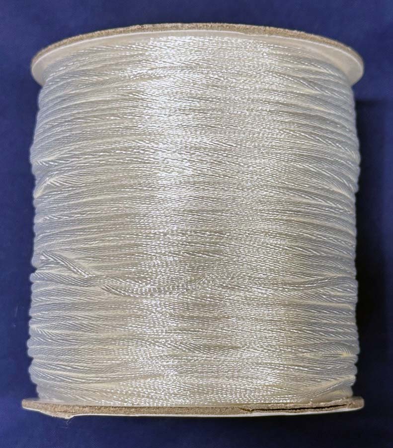 <font color="red">IN STOCK</font><br>#1 (1/16") Nylon Satin Rattail Cord-White