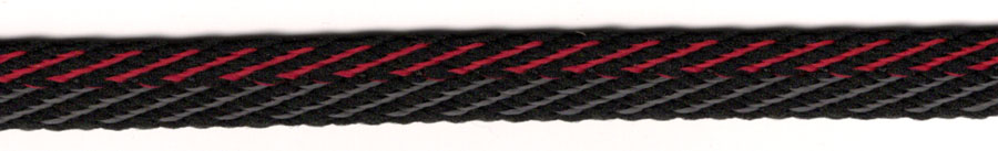 <font color="red">IN STOCK</font><br>5/16" Poly Flat Slash Braid-Black/Red/Grey