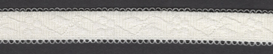<font color="red">IN STOCK</font><br>3/8" Nylon Daisy Picot Elastic-White
