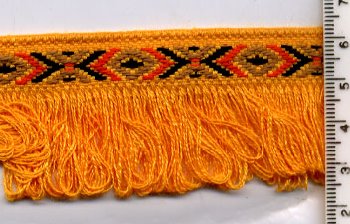 <font color="red">IN STOCK</font><br>1+1/2" Cotton "Indian" Fringe-Yellow Gold