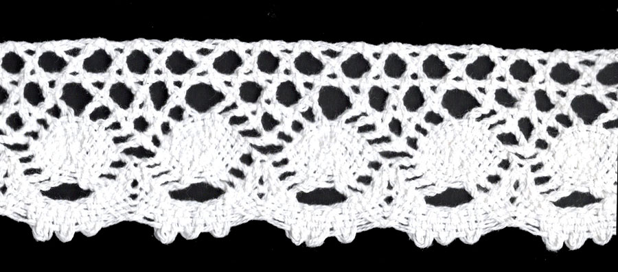 <font color="red">IN STOCK</font><br>1+3/4" Cotton Cluny Lace-White