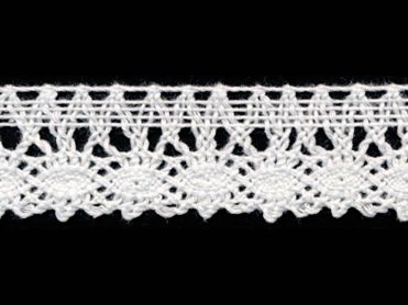 <font color="red">IN STOCK</font><br>1" Cotton Cluny Lace-White