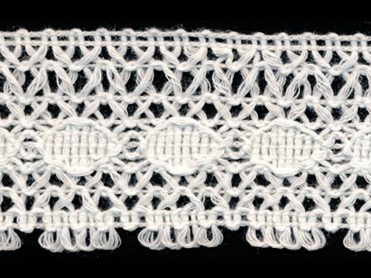 <font color="red">IN STOCK</font><br>2" Cotton Cluny Lace-Antique White