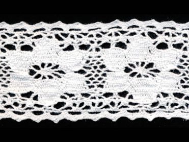 <font color="red">IN STOCK</font><br>1+7/8" Cotton Cluny Galloon-White