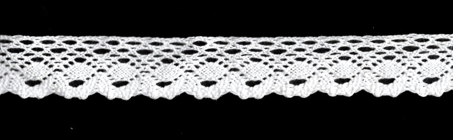 <font color="red">IN STOCK</font><br>1" Cotton Cluny Lace-White