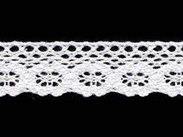 <font color="red">IN STOCK</font><br>7/8" Cotton Cluny Lace-White
