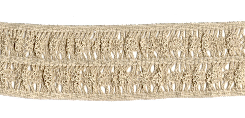<font color="red">IN STOCK</font><br>2" Stretch Poly/Cotton Cluny Lace-Beige