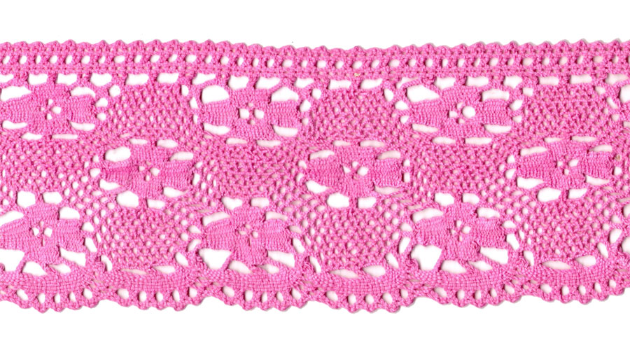 <font color="red">IN STOCK</font><br>4" Cotton Cluny Lace-Bubble Gum Pink