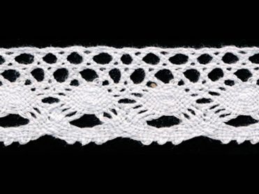 <font color="red">IN STOCK</font><br>1+1/4" Cotton Cluny Lace-White