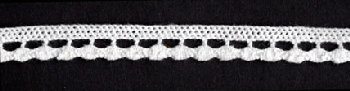 <font color="red">IN STOCK</font><br>1/2" Cotton Cluny Lace-White