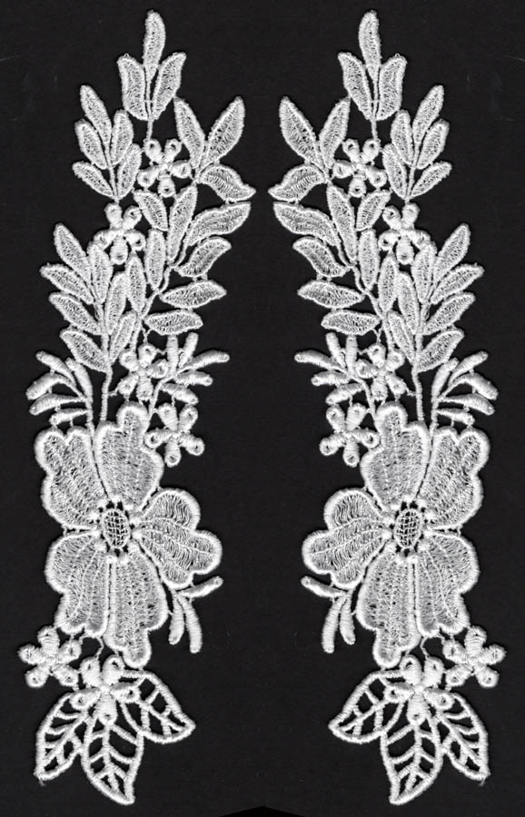 <font color="red">IN STOCK</font><br>5+1/2" x 10" Rayon Venise Collar-White