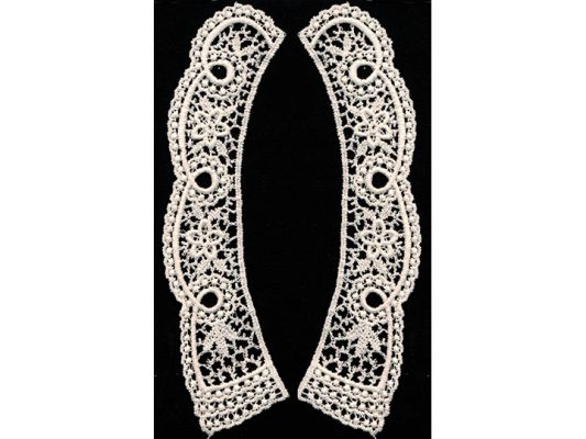 <font color="red">IN STOCK</font><br>4+1/2" x 7+3/8" Cotton Venise Collar-Ivory