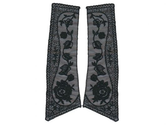 <font color="red">IN STOCK</font><br>6" x 8" Rayon/Poly Net Collar-Black