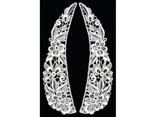 <font color="red">IN STOCK</font><br>5" x 6+1/2" Cotton Venise Collar-White
