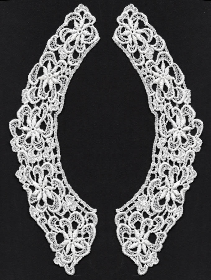 <font color="red">IN STOCK</font><br>2+1/2" x 10" Rayon Venise Collar-White