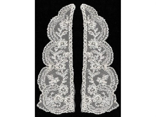 <font color="red">IN STOCK</font><br>6+1/2" X 8+1/2" Embroidered Net Collar-Ivory