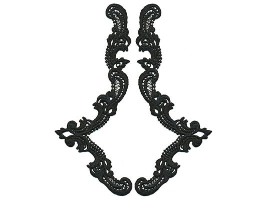 <font color="red">IN STOCK</font><br>7" x 10" Venise Collar-Black