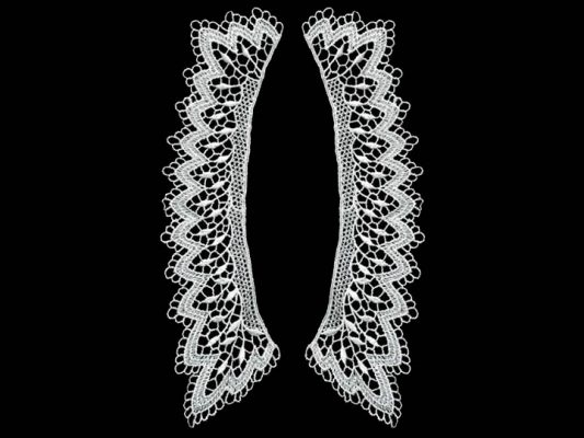 <font color="red">IN STOCK</font><br>8+1/2” x 12” Venise Collar-White