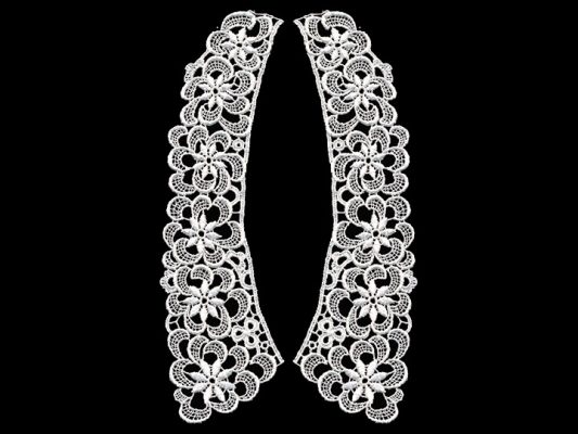 <font color="red">IN STOCK</font><br>6" x 10" Cotton Venise Collar-White