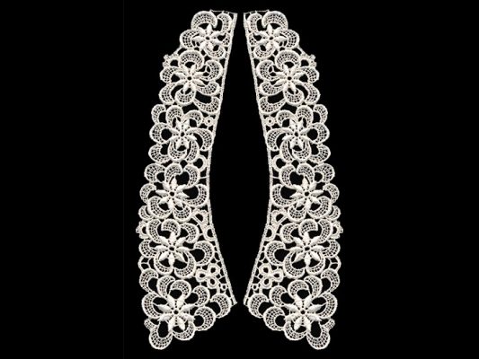 <font color="red">IN STOCK</font><br>6" x 10" Cotton Venise Collar-Ivory