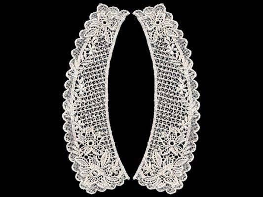 <font color="red">IN STOCK</font><br>8" x 10+1/2" Rayon Venise Collar Pair-Ivory