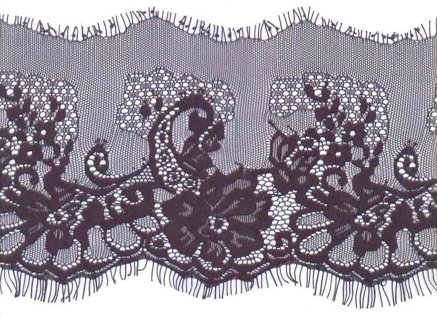 5.125" Curve Edge Lace-Black<>Chantilly / Eyelash Lace