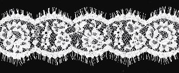 <font color="red">IN STOCK</font><br>3" SCcallop floral edge-White