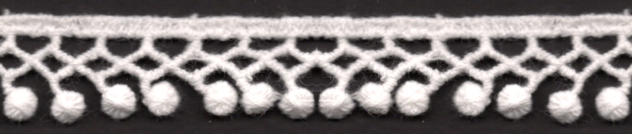 <font color="red">IN STOCK</font><br>5/8" Cotton Venise Dot Lace-White