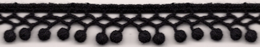 <font color="red">IN STOCK</font><br>5/8" Cotton Venise Dot Lace-Black